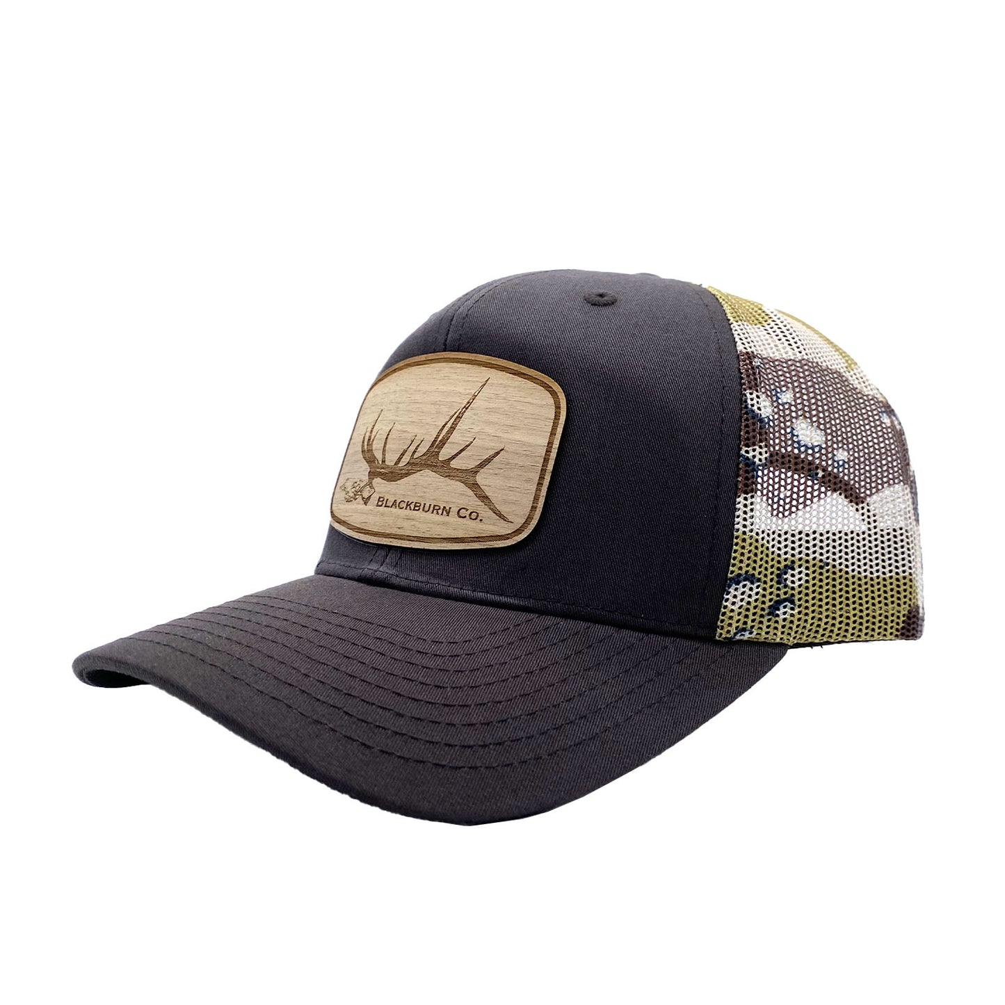 Real Walnut Trucker, Brown/Camo Back
