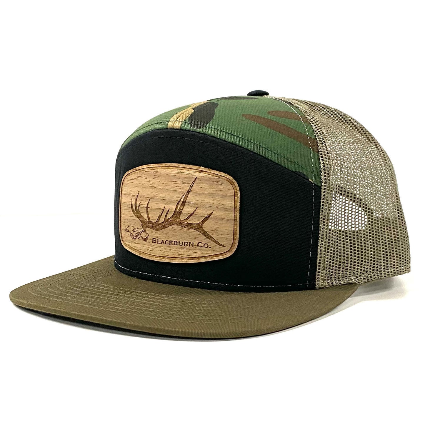 Real Walnut Elk Flat Bill, Camo