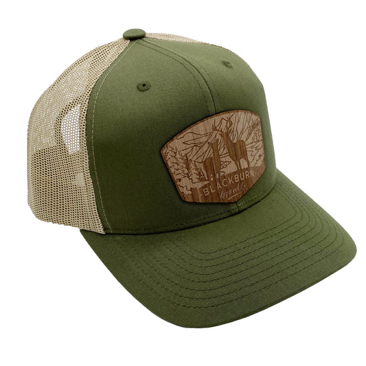 Real Walnut Whitetail Trucker, Green