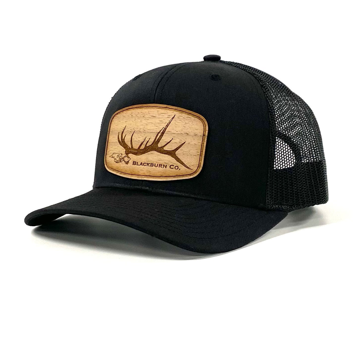 Real Walnut Elk Trucker, Black