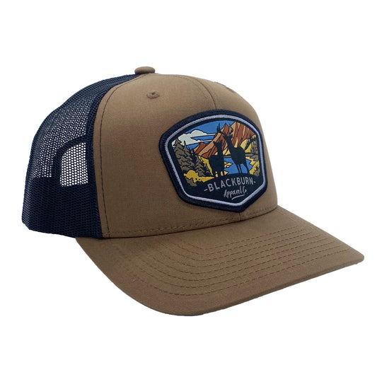 Woven Whitetails Trucker, Brown/Black